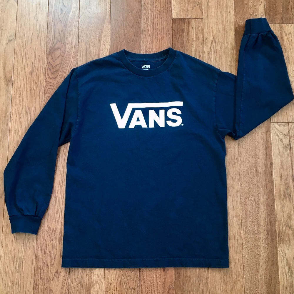 Van's long sleeve t-shirt navy blue/white